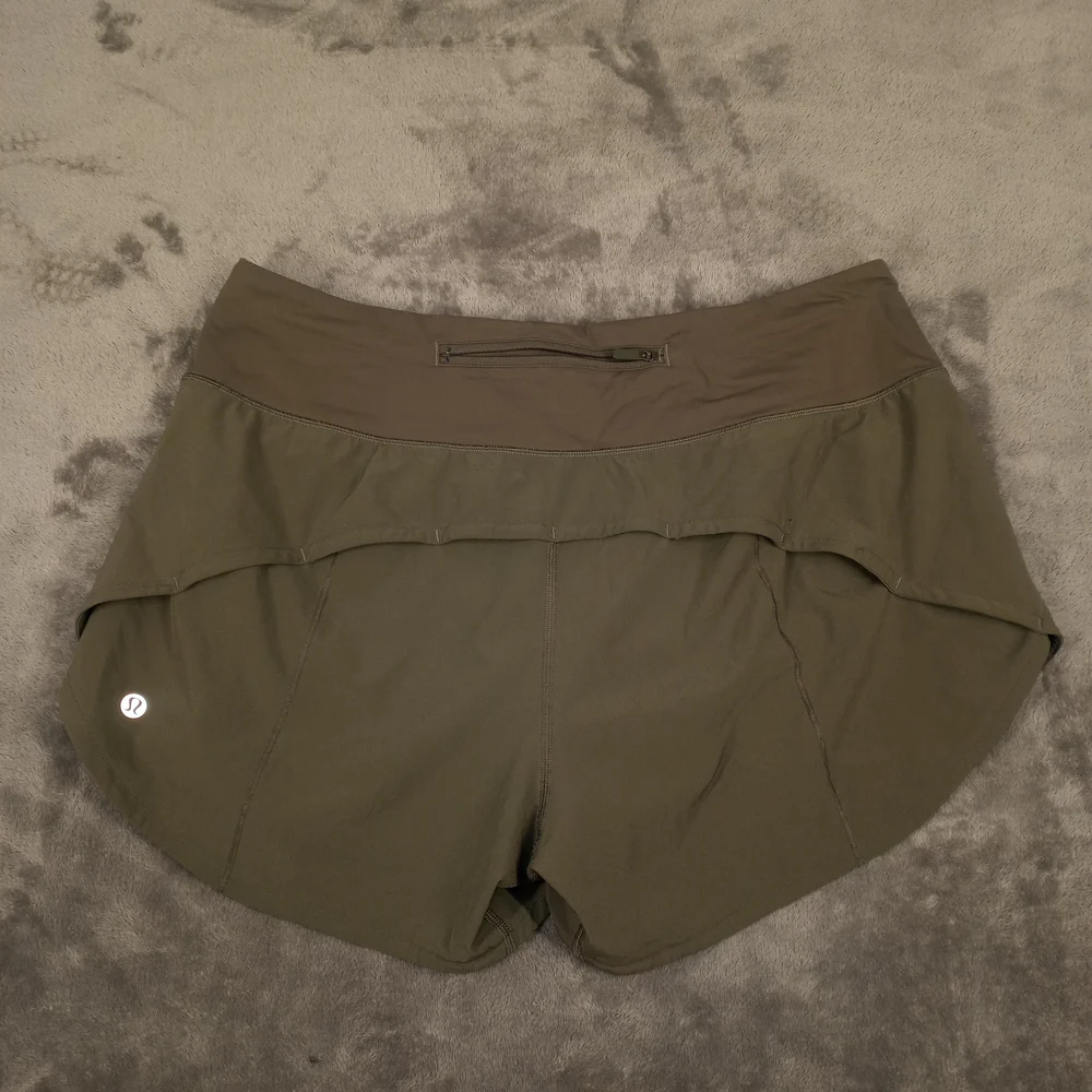 Lululemon Women's Olive Green Running Shorts Size 10 - Picture 3 of 12